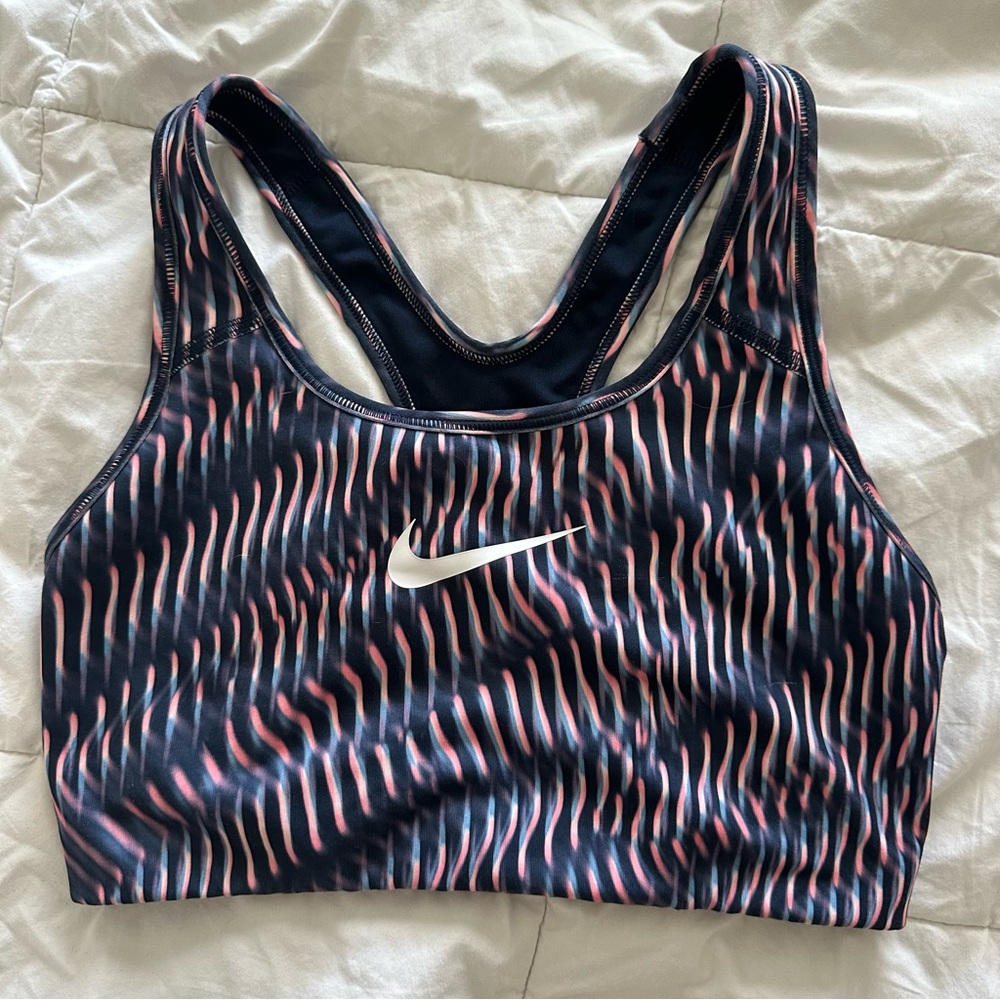 Nike Pink and Blue Sports Bra with Racerback